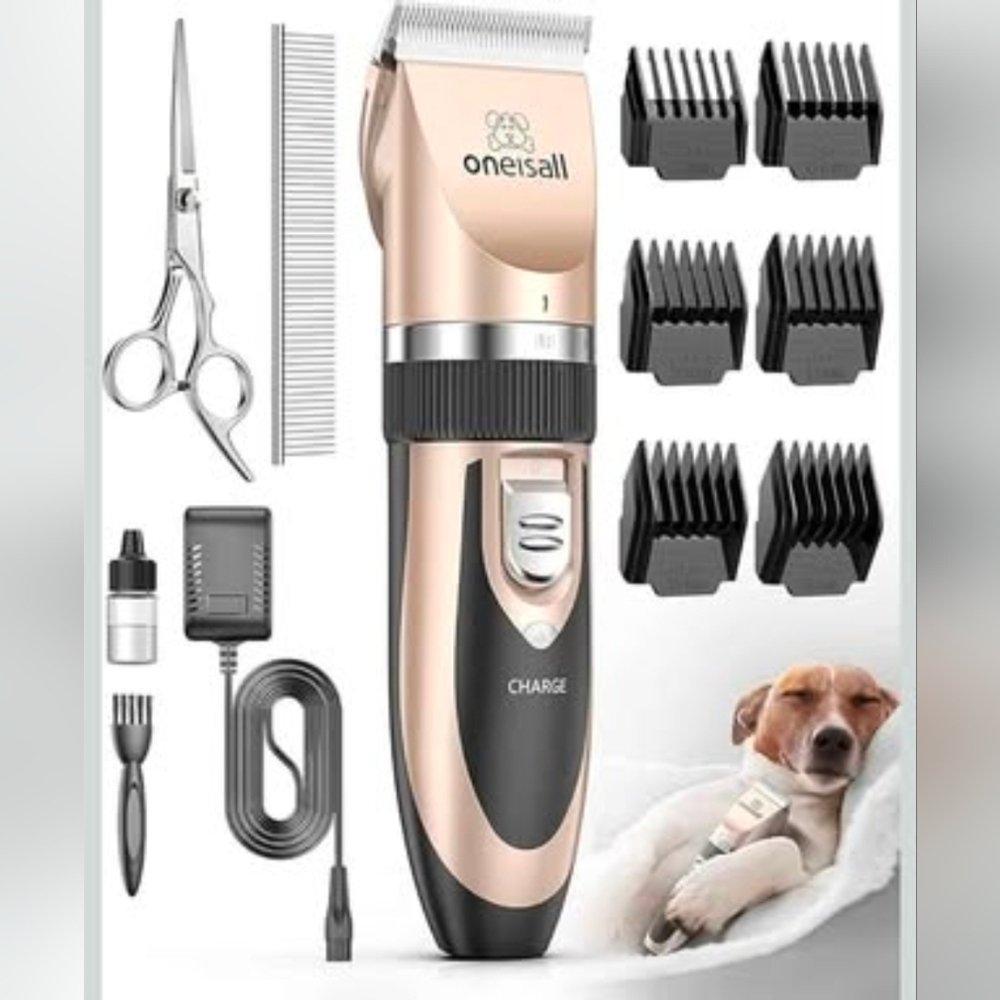 New Dog Clipper Low Noise, Dog Grooming Kit with Rechargeable, Pet Shaver